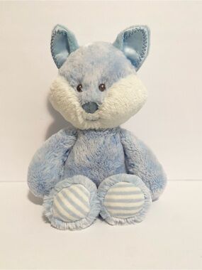 Aurora Baby Blue Fox Stuffed Animal Plush Security Toy Lovey Striped Feet Girl